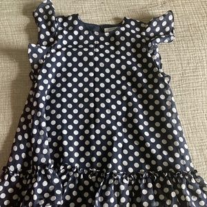 Mayoral navy polka dot frill dress